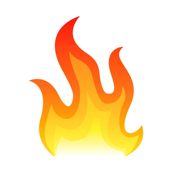 Icona piatta fuoco rosso isolato su sfondo bianco per il concetto di pericolo o il design del logo. Fiamma e icona del fuoco rosso . — Vettoriale Stock