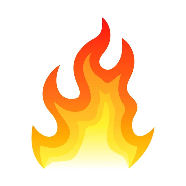 Icono plano de fuego rojo aislado sobre fondo blanco para concepto de peligro o diseño de logotipo. Icono de llama y fuego rojo . — Archivo Imágenes Vectoriales