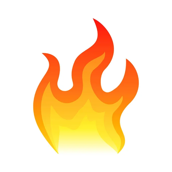 Icono plano de fuego rojo aislado sobre fondo blanco para concepto de peligro o diseño de logotipo. Icono de llama y fuego rojo . — Archivo Imágenes Vectoriales