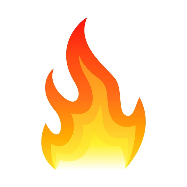 Icono plano de fuego rojo aislado sobre fondo blanco para concepto de peligro o diseño de logotipo. Icono de llama y fuego rojo . — Archivo Imágenes Vectoriales