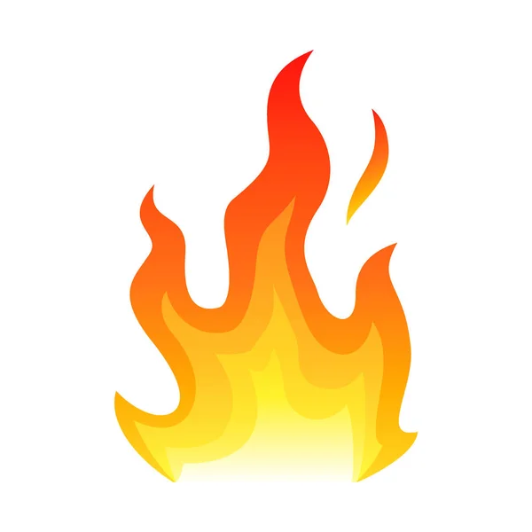 Icono plano de fuego rojo aislado sobre fondo blanco para concepto de peligro o diseño de logotipo. Icono de llama y fuego rojo . — Archivo Imágenes Vectoriales