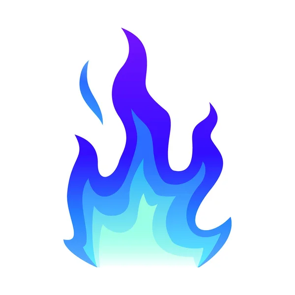 Icône feu bleu Illustration vectorielle flamme feu plat. flamme bleue ou feu de camp isolé sur blanc — Image vectorielle