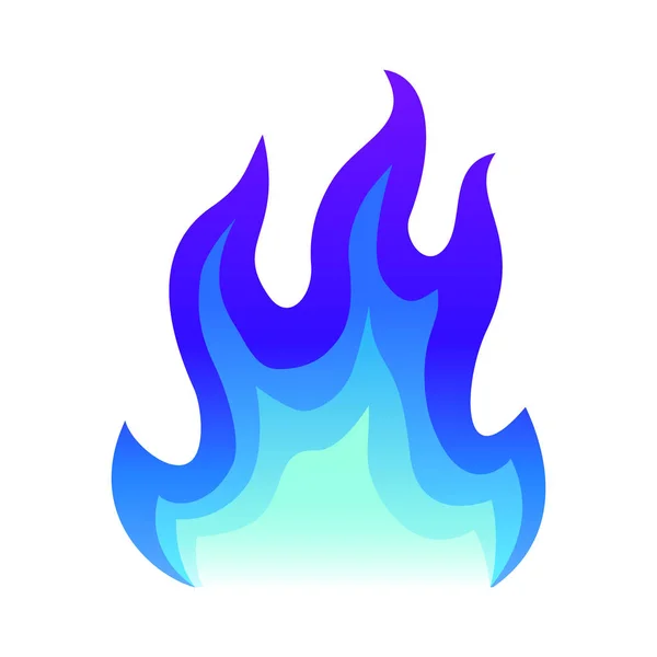 Icône feu bleu Illustration vectorielle flamme feu plat. flamme bleue ou feu de camp isolé sur blanc — Image vectorielle