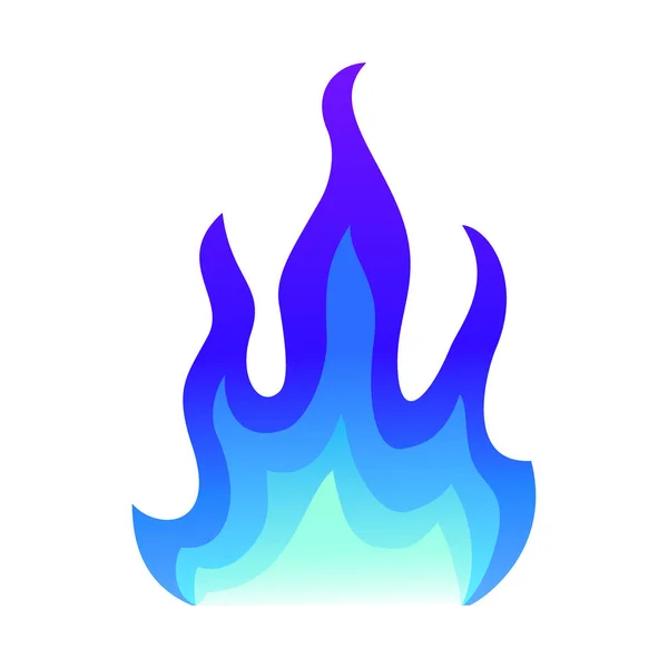Pictograma de foc albastru Flacără flacără flacără ilustrație. flacără albastră sau foc de tabără izolat pe alb — Vector de stoc