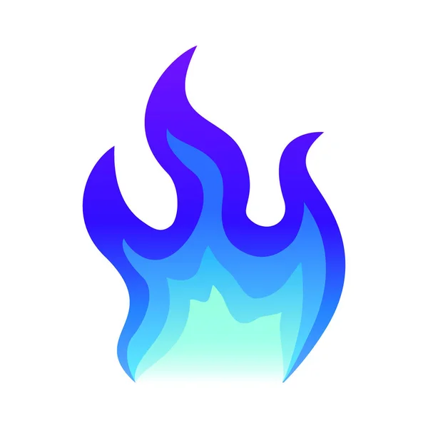 Blue fire Megacoaster pictogram Flat brand vlam vectorillustratie. blauwe vlam of kampvuur geïsoleerd op wit — Stockvector