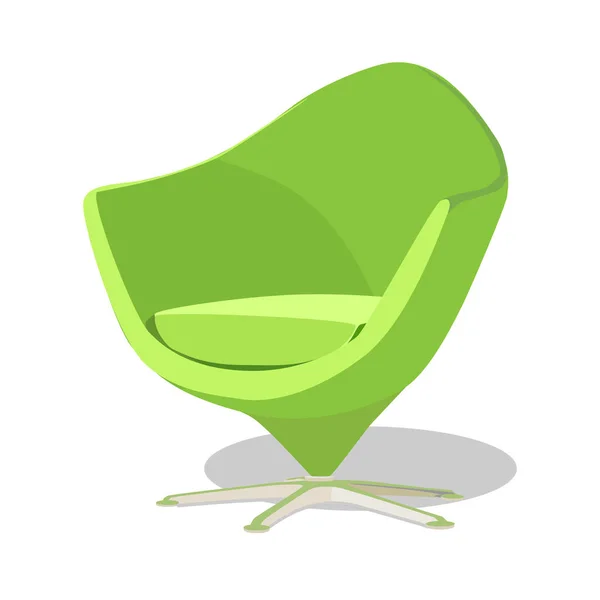 Moderner grüner weicher Sessel mit Polsterung - Element der Innenarchitektur isoliert auf weißem Hintergrund. — Stockvektor