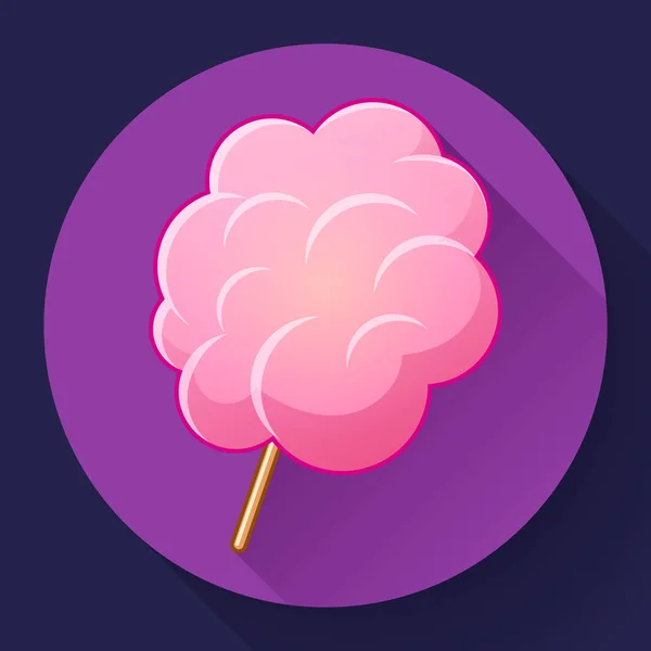 Ікона з бавовняних цукерок, цукрова хмара на паличці ізольовані — стоковий вектор