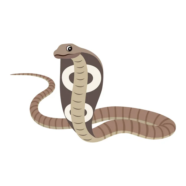 Animal salvaje peligroso, reptil, icono venenoso de la cobra — Vector de stock