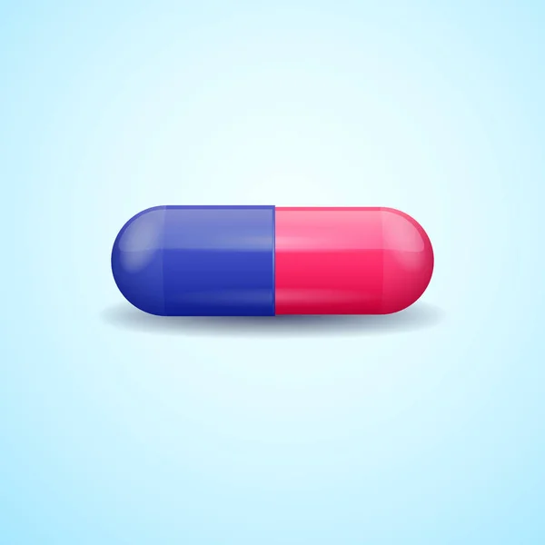 Vörös és kék orvosi tabletta kapszula gyógyszer — Stock Vector