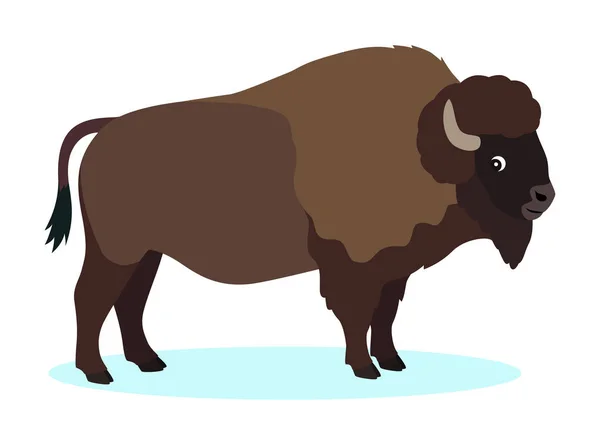 Wildbraune Wisente, Büffel-Ikone, isoliert auf weißem Hintergrund — Stockvektor