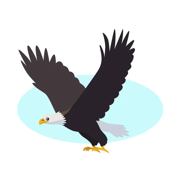 Icono de águila calva aislado sobre fondo blanco, ave depredadora — Vector de stock