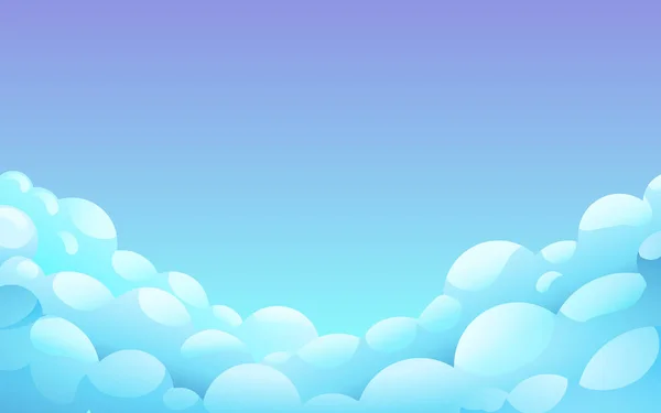 青い夜空に白いフワフワ雲 — ストックベクタ