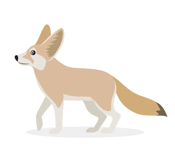 Animal africano, ícone de fennec bonito isolado no fundo branco, pequena raposa engraçada, vetor —  Vetores de Stock