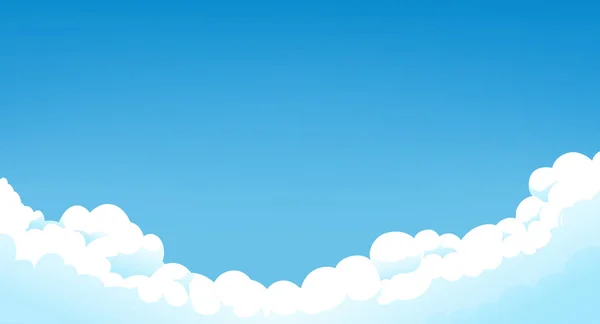 Μπλε ουρανός με λευκά σύννεφα σαφή ηλιόλουστη μέρα — Διανυσματικό Αρχείο