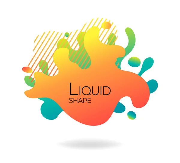 Éléments liquides fluides abstraits, formes colorées, formes géométriques dynamiques, ondes de gradient, bannière vectorielle sur blanc — Image vectorielle