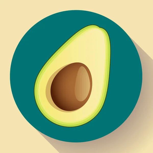 Realistische vector avocado pictogram illustratie. Gesneden avocado pictogram plat. — Stockvector