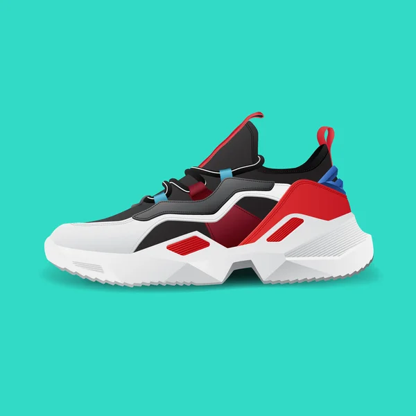 Zapatilla deportiva realista para entrenamiento y fitness — Vector de stock