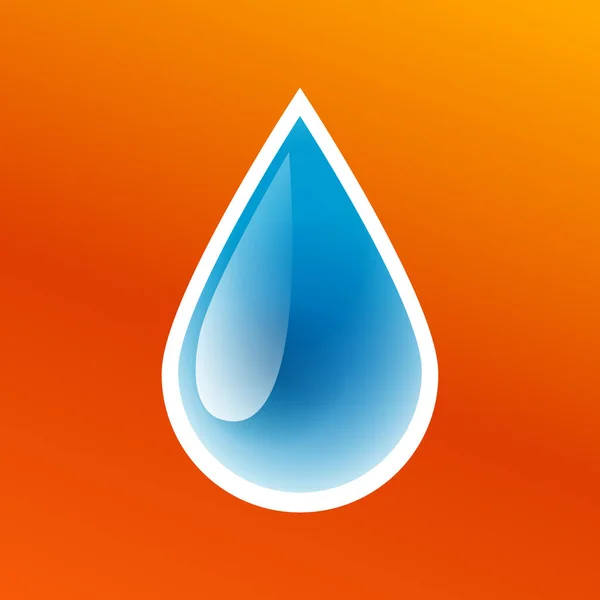 Gota azul de agua pura limpia icono aislado, pegatina de lavado, gotita de agua dulce, ilustración vectorial . — Archivo Imágenes Vectoriales