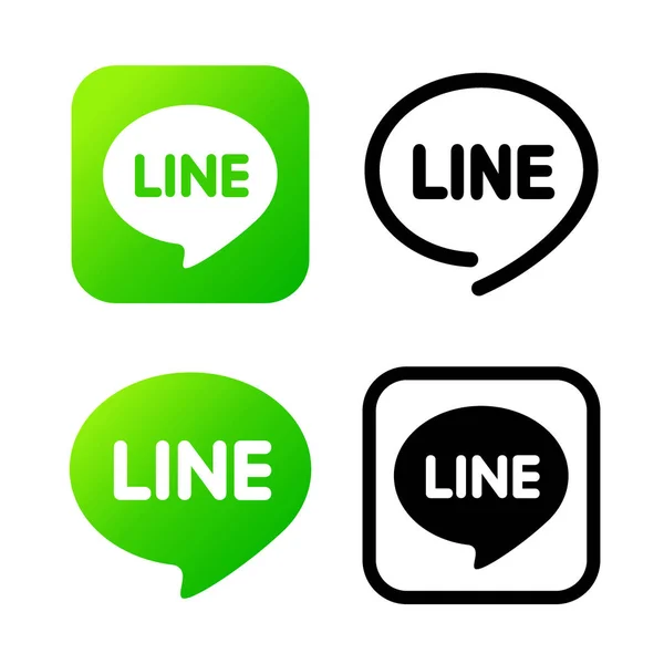 Sinal de linha, símbolo de chat verde. Ícone da Web comenta cor. Ícone do mensageiro Ilustração vetorial — Vetor de Stock