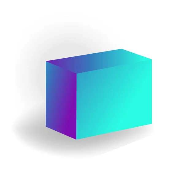 Paralelepípedo - Uma forma geométrica 3D com gradiente holográfico isolado no vetor de fundo branco — Vetor de Stock