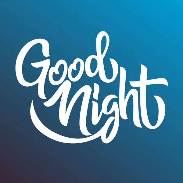 좋은 밤 필기 문자 고립, 타이포그래피 디자인 — 스톡 벡터