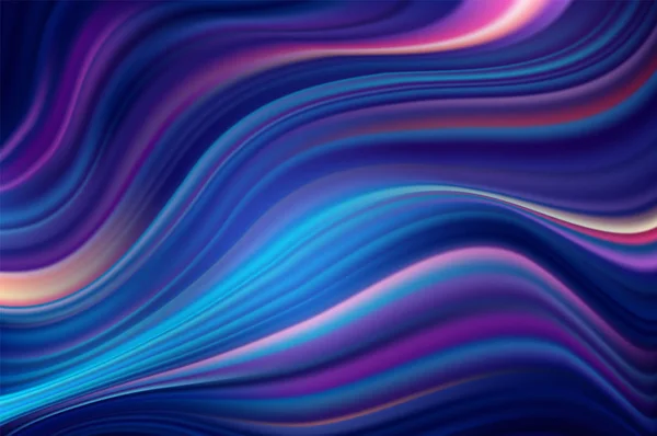 Affiche de flux coloré moderne. vague bleue forme liquide fond multicolore . — Image vectorielle