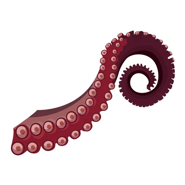 Octopus csáp ikon elszigetelt fehér háttér, egészséges élelmiszerek, friss tenger gyümölcsei, víz alatti tengeri állat, vektor illusztráció. — Stock Vector