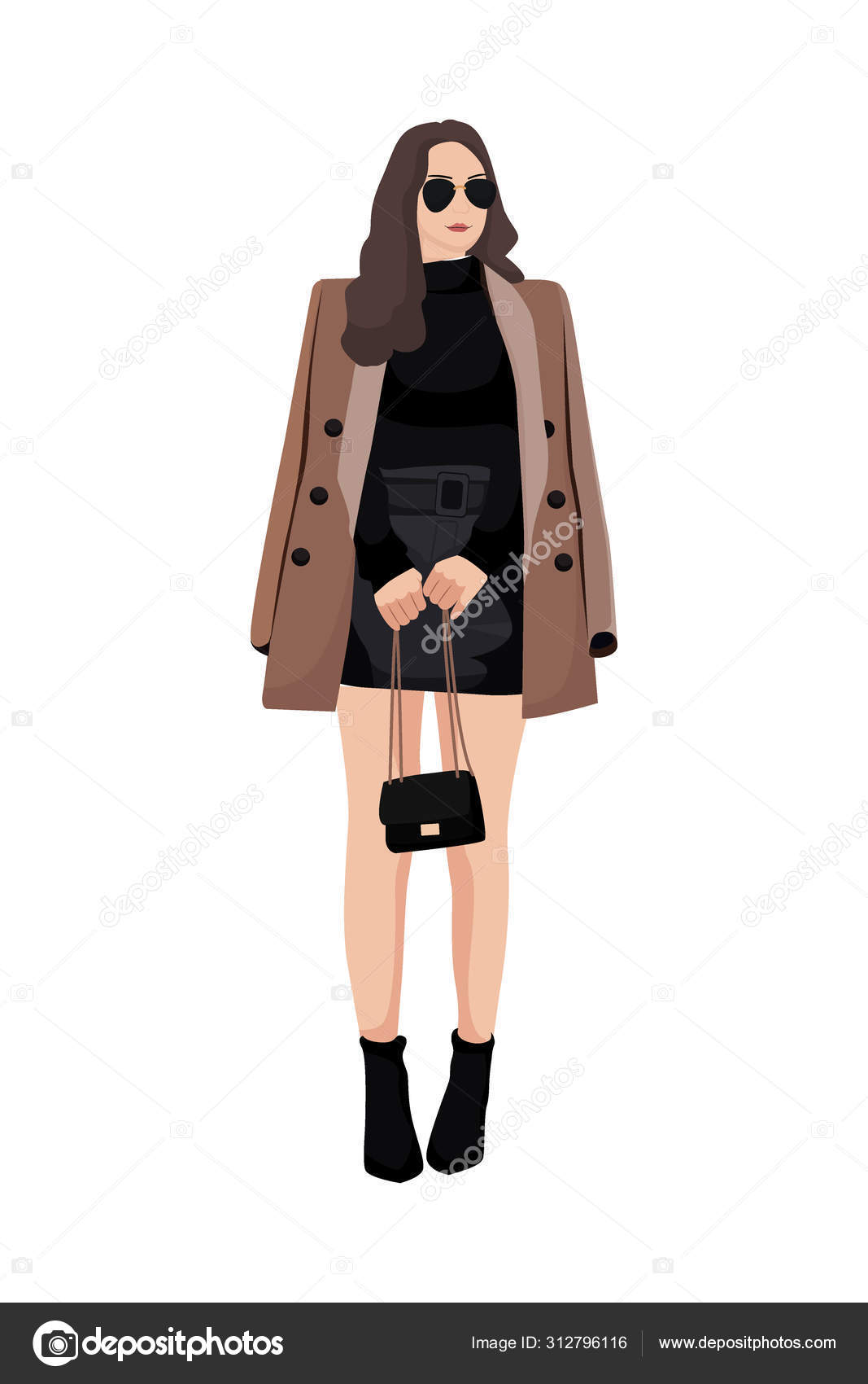 Women dressed in stylish trendy clothes - female fashion illustration Stock  Vector by ©MarySan_ 312796116