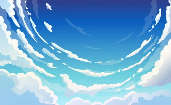 Cielo azul con nubes blancas claro día soleado — Vector de stock