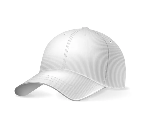 Baseball cap on white background, isolated. Sports headwear mockup for design, realistic vector illustration collection. — Stock Vector