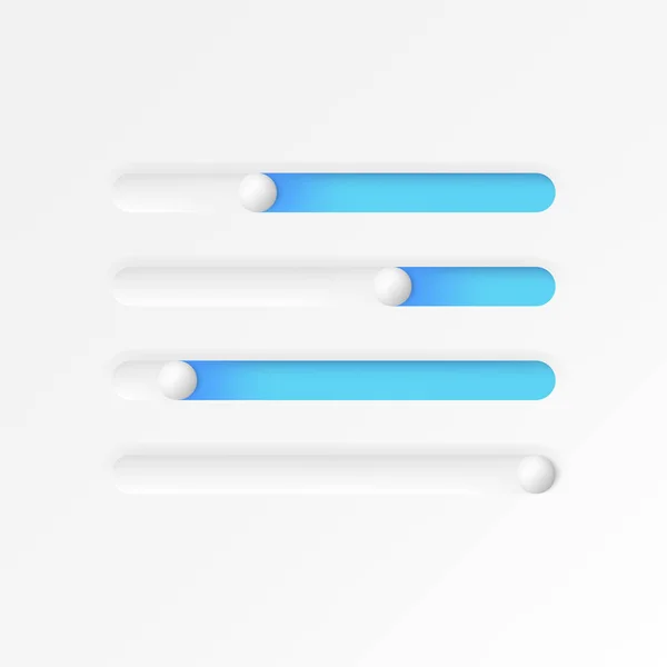 Neomorfa eller neomorfism stil designelement, modern 2020 minimalistisk vit design UI UX kit, för webb och mobila applikationer, vektor illustration lätt att redigera. — Stock vektor
