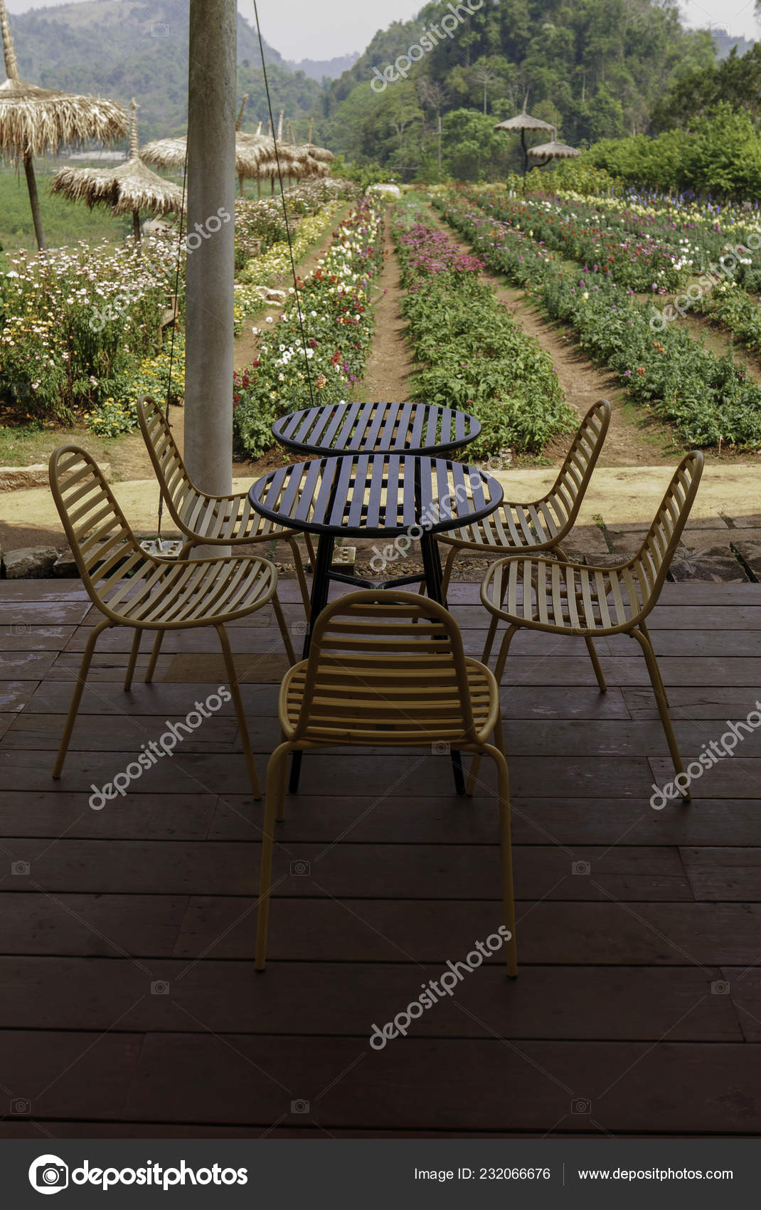 Outdoor Table Chairs Bistro Caf Daytime Garden Relaxation Travel