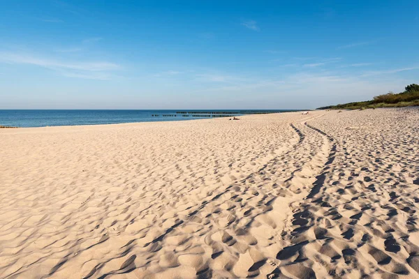 Белый Песок Красивый Пляж Балтийское Море Польша — стоковое фото