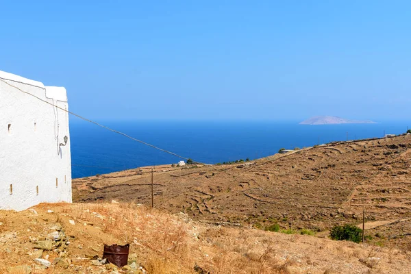 Havsutsikt Från Helgedomen Taxiarches Kloster Serifos Kykladerna Grekland — Stockfoto