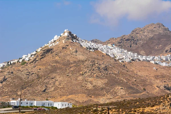 Wild Droge Serifos Eiland Met Prachtige Heuvels Prachtige Witgekalkte Huizen — Stockfoto