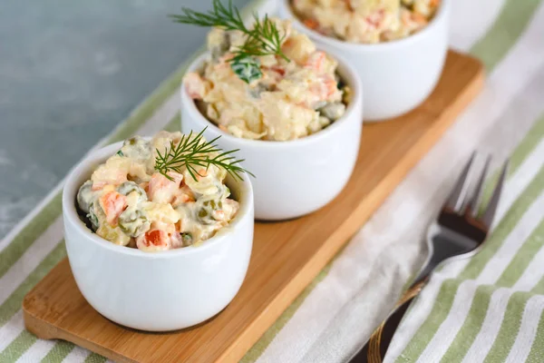 Traditional Polish Salad Cooked Vegetables Mayonnaise — Stock Photo, Image