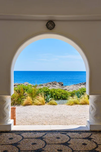 Widok Morze Wybrzeże Kallithea Therms Wyspie Rodos Grecja — Zdjęcie stockowe