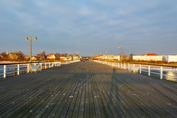 Jastarnia Poland February 2017 Wooden Pier Jastarnia Village Hel Peninsula — Stock Photo, Image