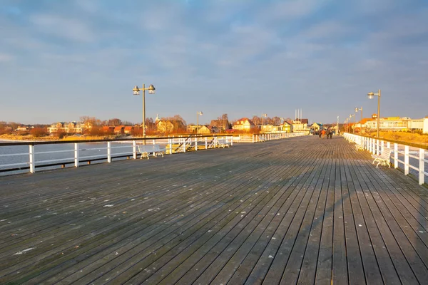 Jastarnia Poland Februar 2017 Hölzerne Pier Jastarnia Dorf Auf Hel — Stockfoto