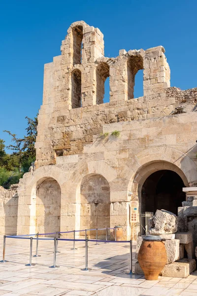 Atina Yunanistan Eylül 2018 Cephe Odeon Herodes Atticus Atina Hala — Stok fotoğraf