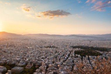 Athnes güzel sahne gün batımında, Lucabettus hill gördün. Yunanistan, Europe