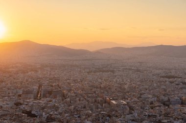 Athnes güzel sahne gün batımında, Lucabettus hill gördün. Yunanistan, Europe
