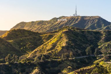 Hollywood Tepeleri Panoraması ve Los Angeles California, Abd'de Sign