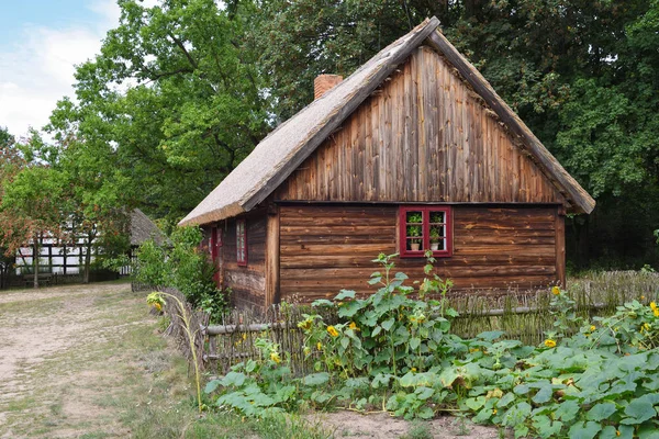 Ancienne maison en bois dans un musée en plein air dans le village d'Osiek. Pologne, Europe — Photo
