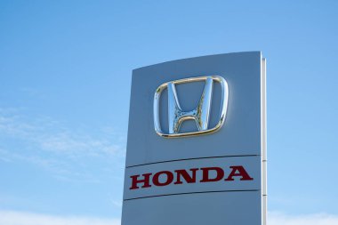 Gdansk, Polonya - 28 Mayıs 2020 Honda logosu ve imzası. Honda dünyanın en güvenilir arabalarını üretir.