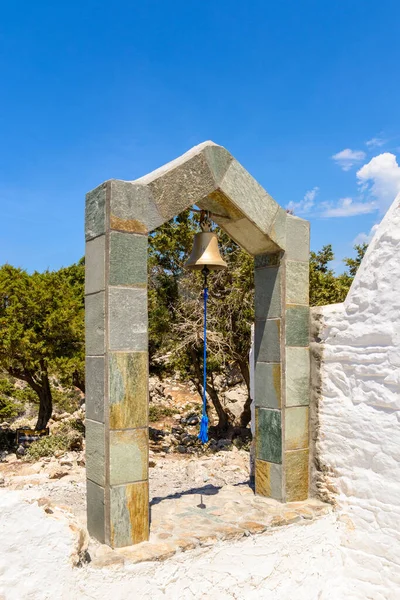 Campanario Junto Capilla Colina Del Castillo Monolithos Isla Rodas Países — Foto de Stock