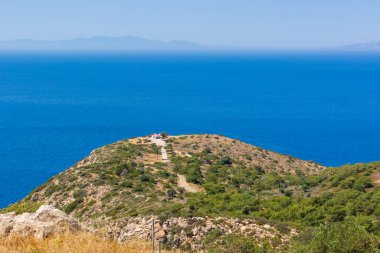 Rodos adasındaki Kritinia (Kastello) şatosundan manzara. Yunanistan