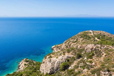 Rodos adasındaki Kritinia (Kastello) şatosundan manzara. Yunanistan