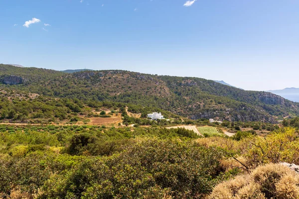 Landschappelijk Uitzicht Vanaf Het Kasteel Van Kritinia Kastello Rhodos Eiland — Stockfoto