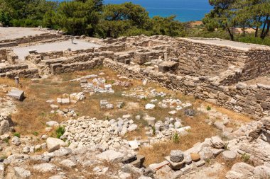 Rodos adasının kuzeybatısındaki Kamiros antik kenti. Yunanistan